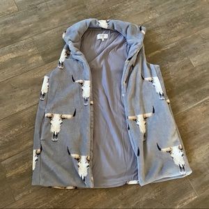 Fuzzy Cow Skull Vest